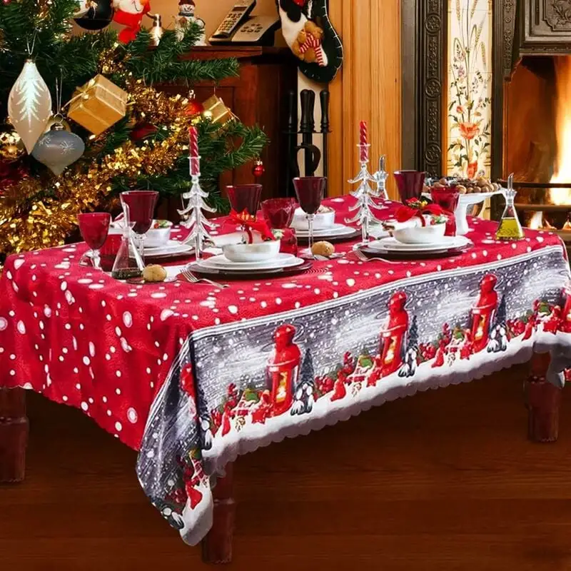 Chemin de table jetable Père Noël en tissu